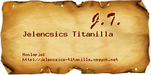 Jelencsics Titanilla névjegykártya